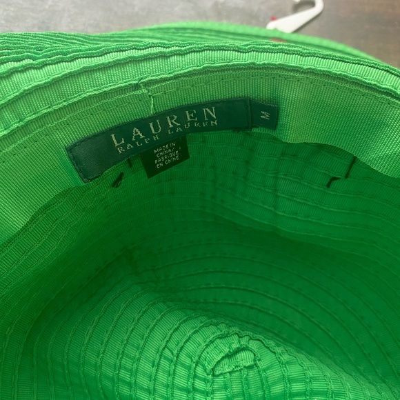 Ralph Lauren wide brim Green sun Hat with Black Band - Picture 7 of 9